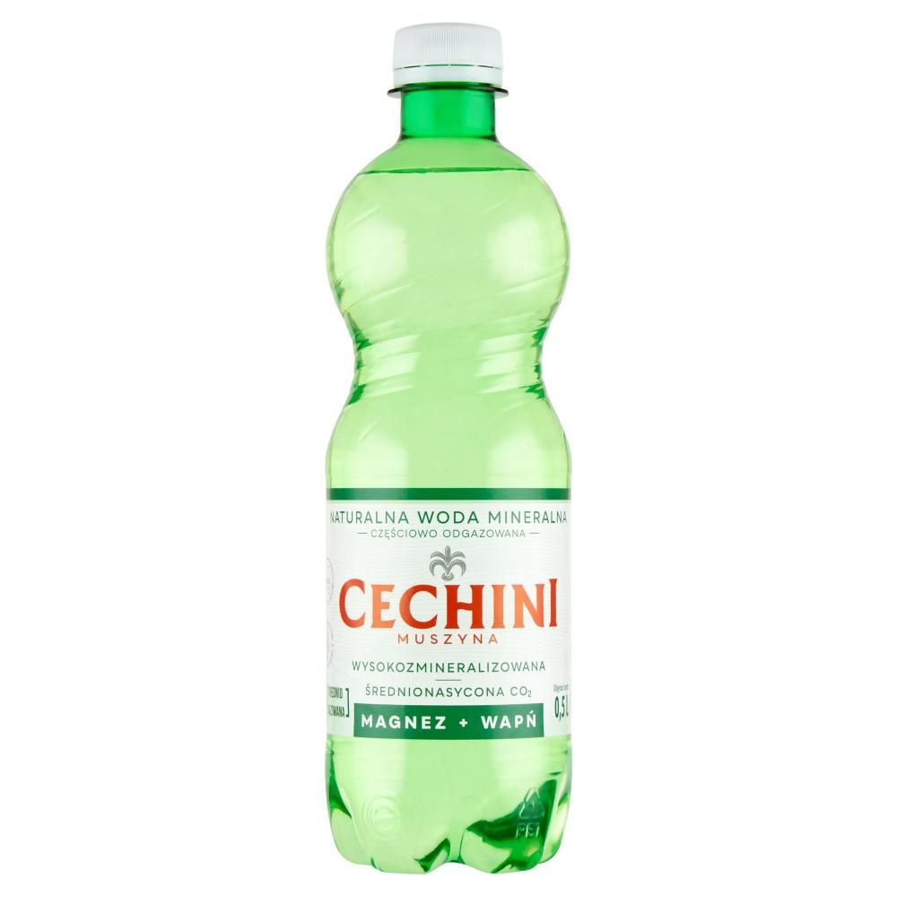 Cechini Muszyna Naturalna woda mineralna wysokozmineralizowana średnionasycona CO₂ 0,5 l