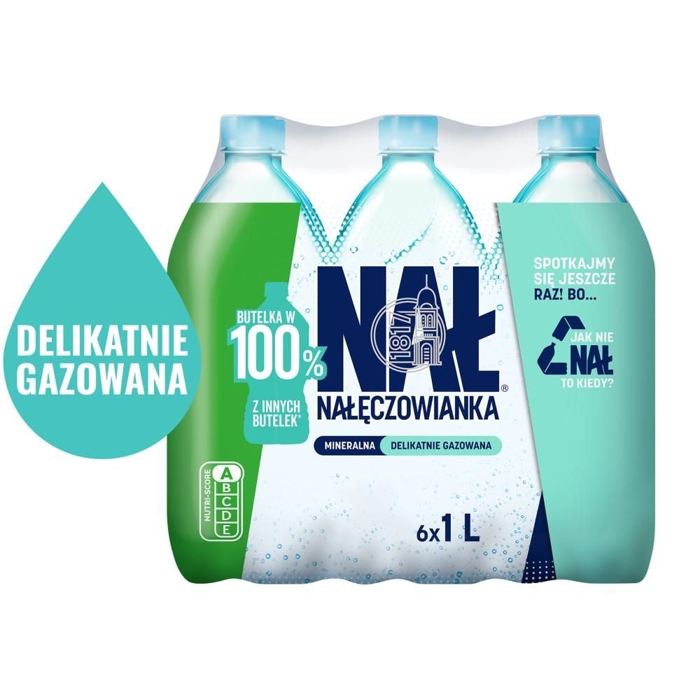 Nałęczowianka Naturalna woda mineralna delikatnie gazowana 6 x 1 l