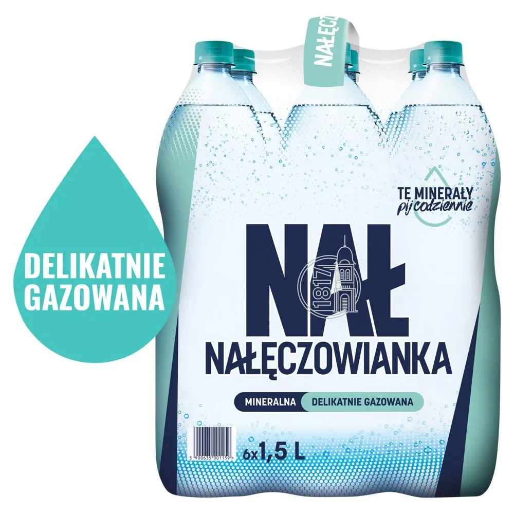 Nałęczowianka Naturalna woda mineralna delikatnie gazowana 6 x 1,5 l