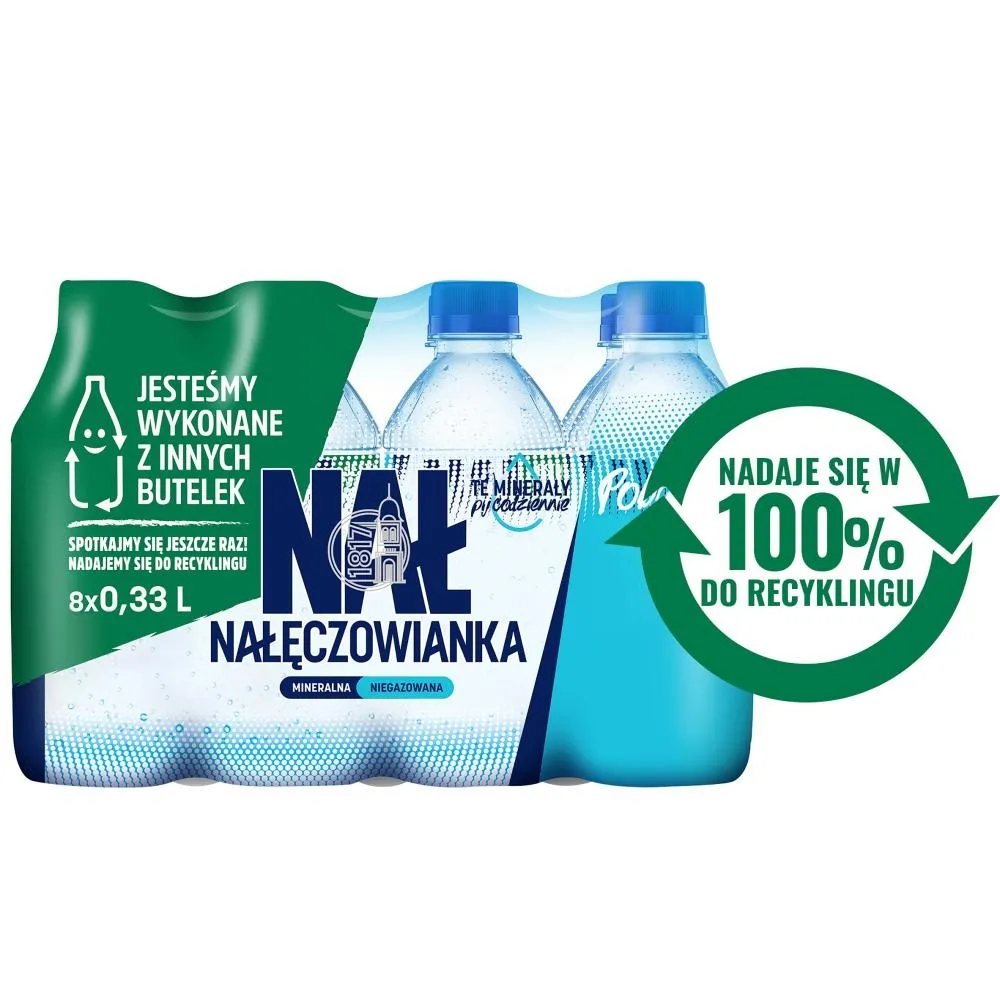 Nałęczowianka Naturalna woda mineralna niegazowana 8 x 0,33 l