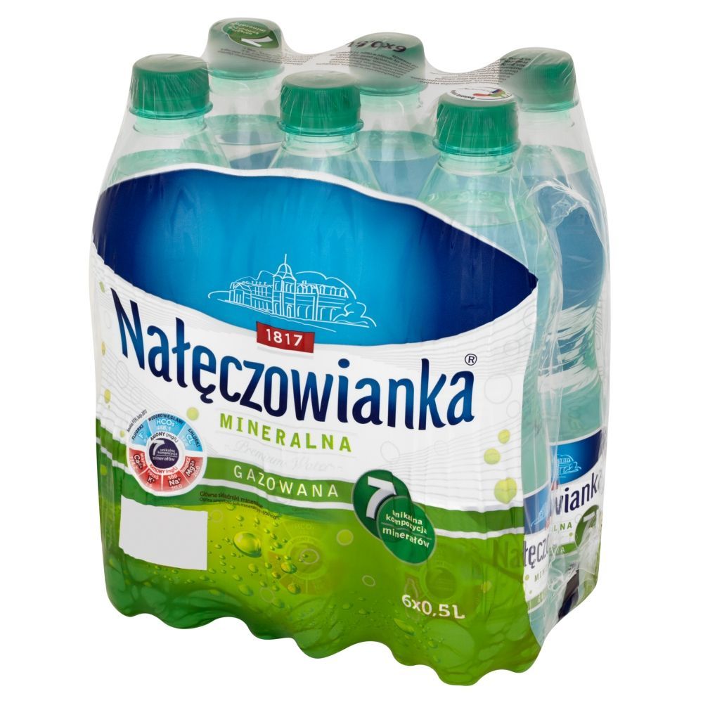 Nałęczowianka Woda mineralna gazowana 6 x 0,5 l