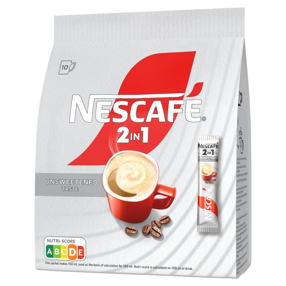 Nescafé 2in1 Unsweetened Taste Rozpuszczalny napój kawowy 160 g (20 x 8 g)