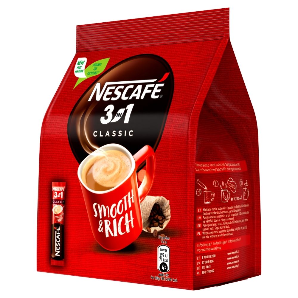 Фото - Кава Nescafe Nescafé 3in1 Classic Rozpuszczalny napój kawowy 330 g  (20 x 16,5 g)