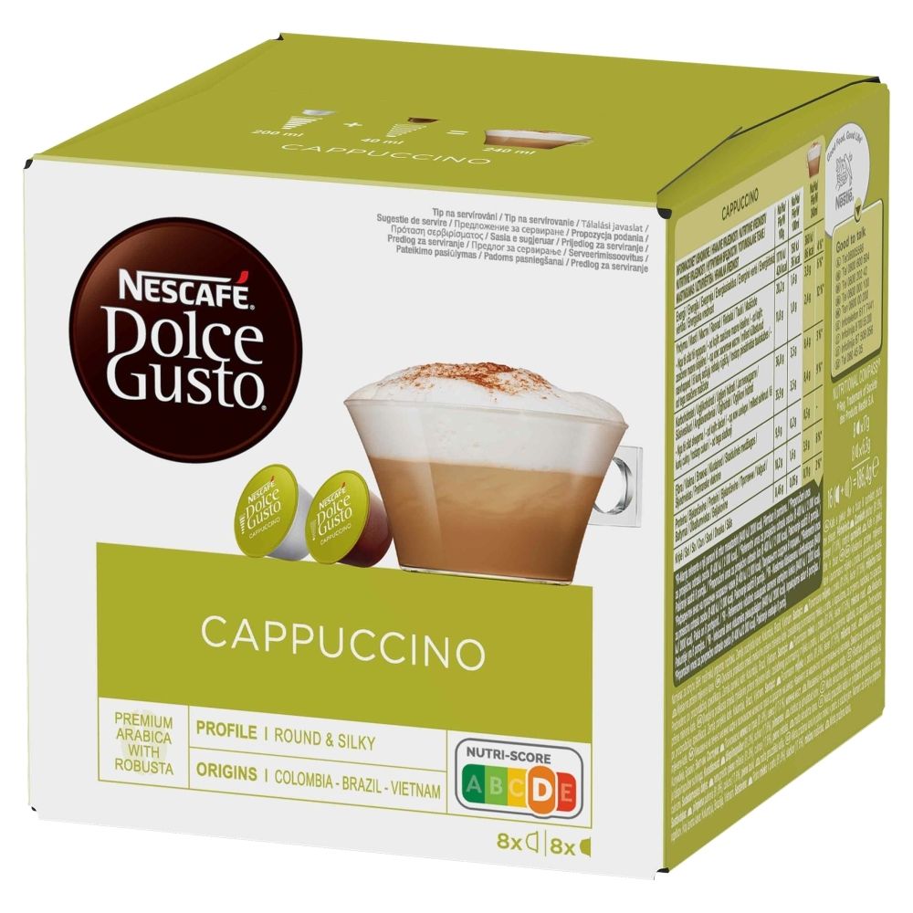 Zdjęcia - Kawa Nescafe Nescafé Dolce Gusto Cappuccino  w kapsułkach 186,4 g (8 x 17 g i 8 x 6 