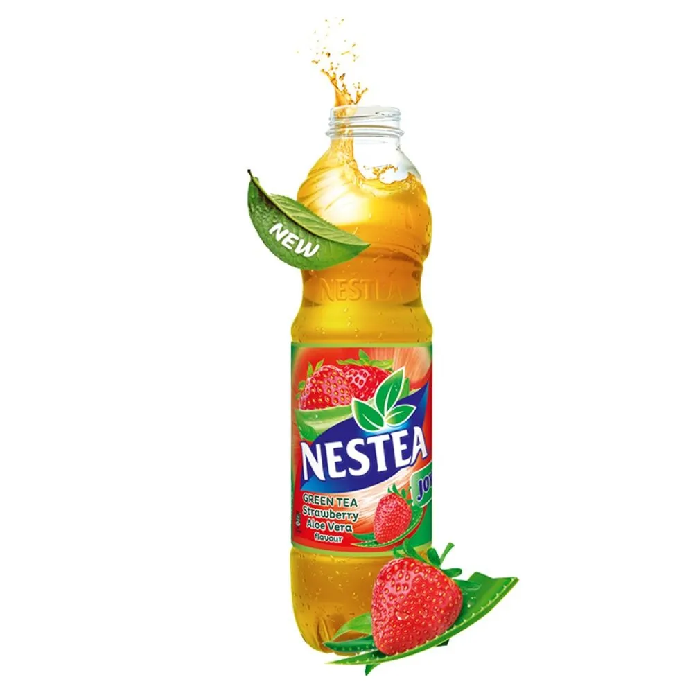 Nestea Joy Green Tea Napój owocowo-herbaciany o smaku truskawkowym z dodatkiem aloesu 1,5 l