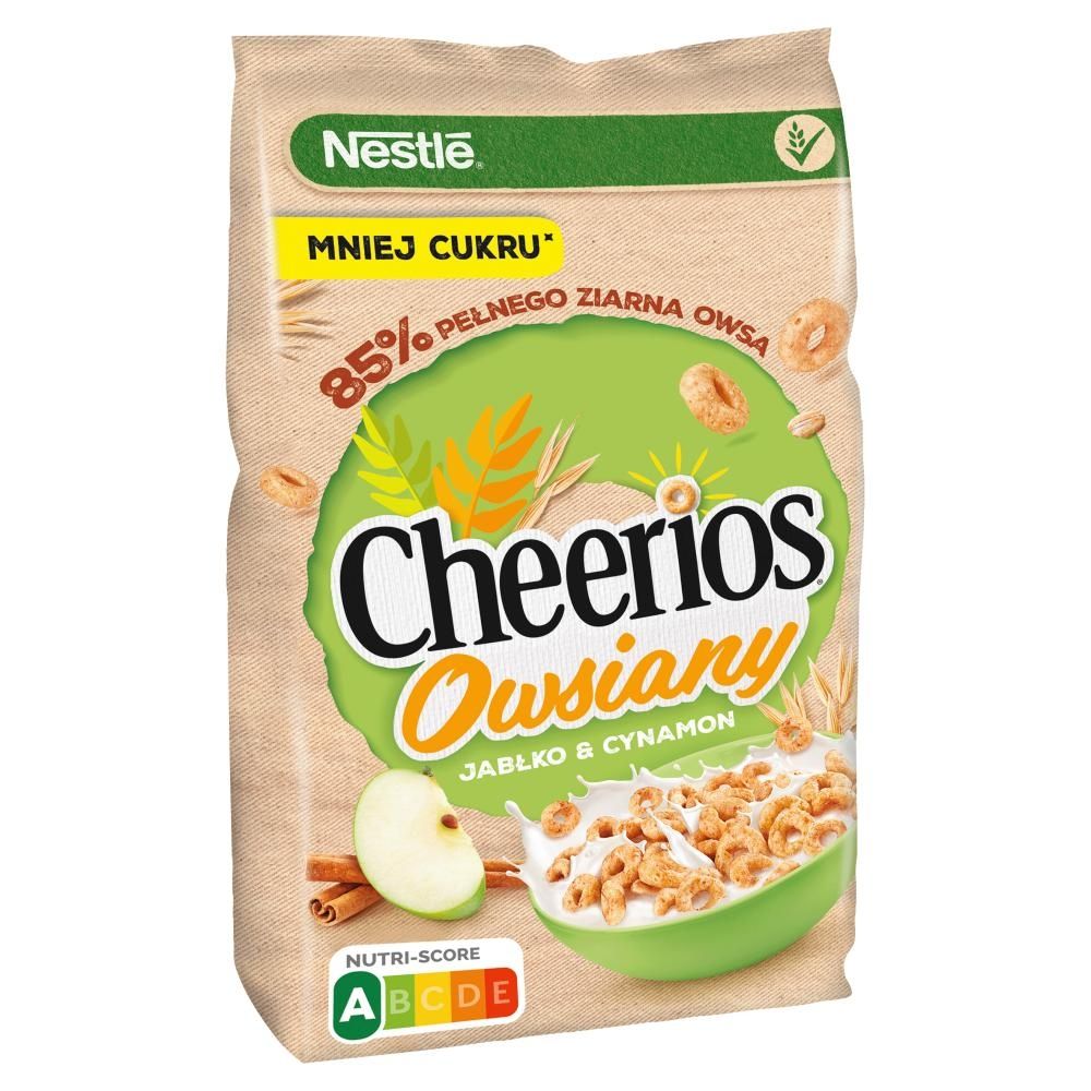 Nestlé Cheerios Owsiany Płatki śniadaniowe jabłko & cynamon 400 g