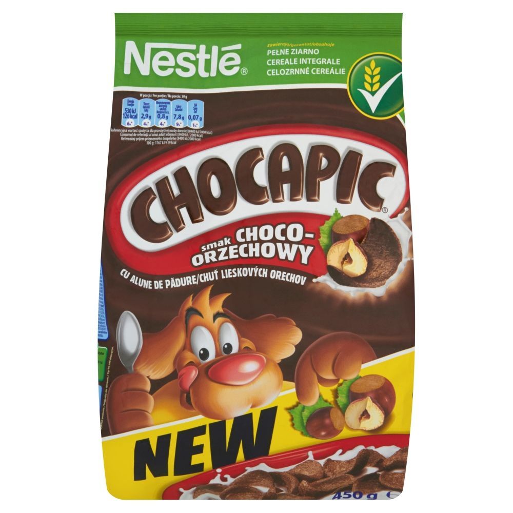 Nestlé Chocapic smak choco-orzechowy Płatki śniadaniowe 450 g