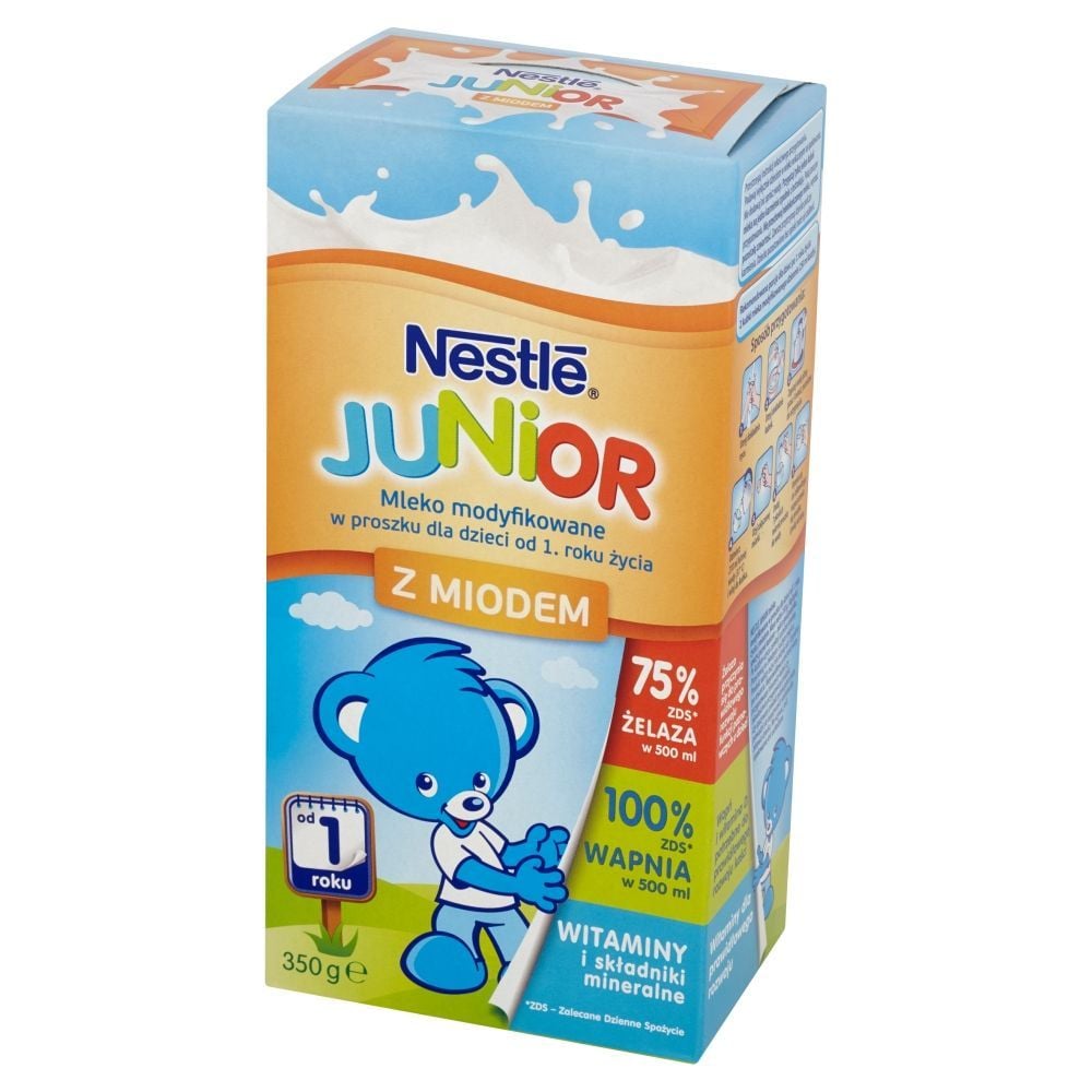 Nestlé Junior Mleko modyfikowane w proszku dla dzieci od 1. roku życia z miodem 350 g