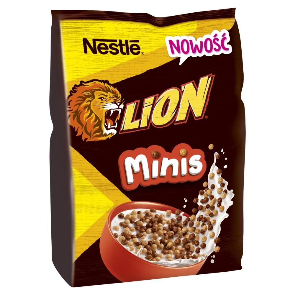 Nestlé Lion Minis Zbożowe kuleczki z czekoladą i pastą karmelową 400 g