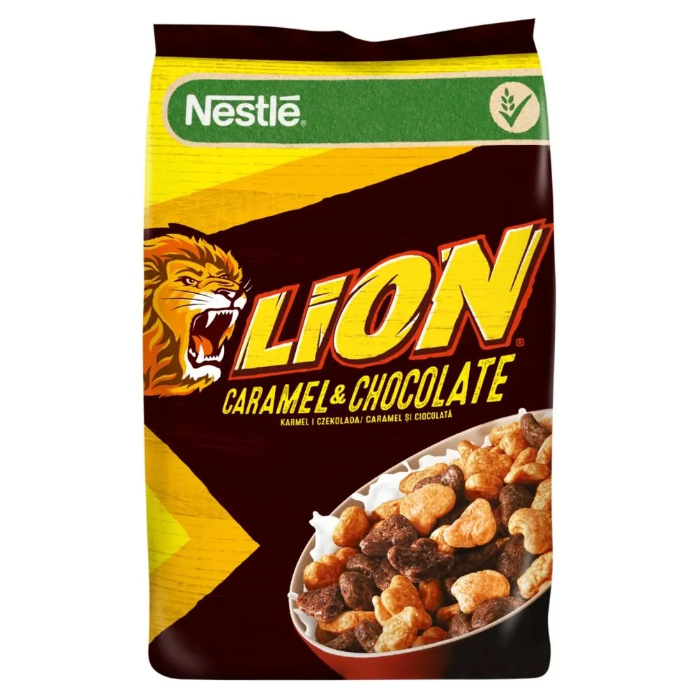 Nestlé Lion Płatki śniadaniowe karmel i czekolada 250 g