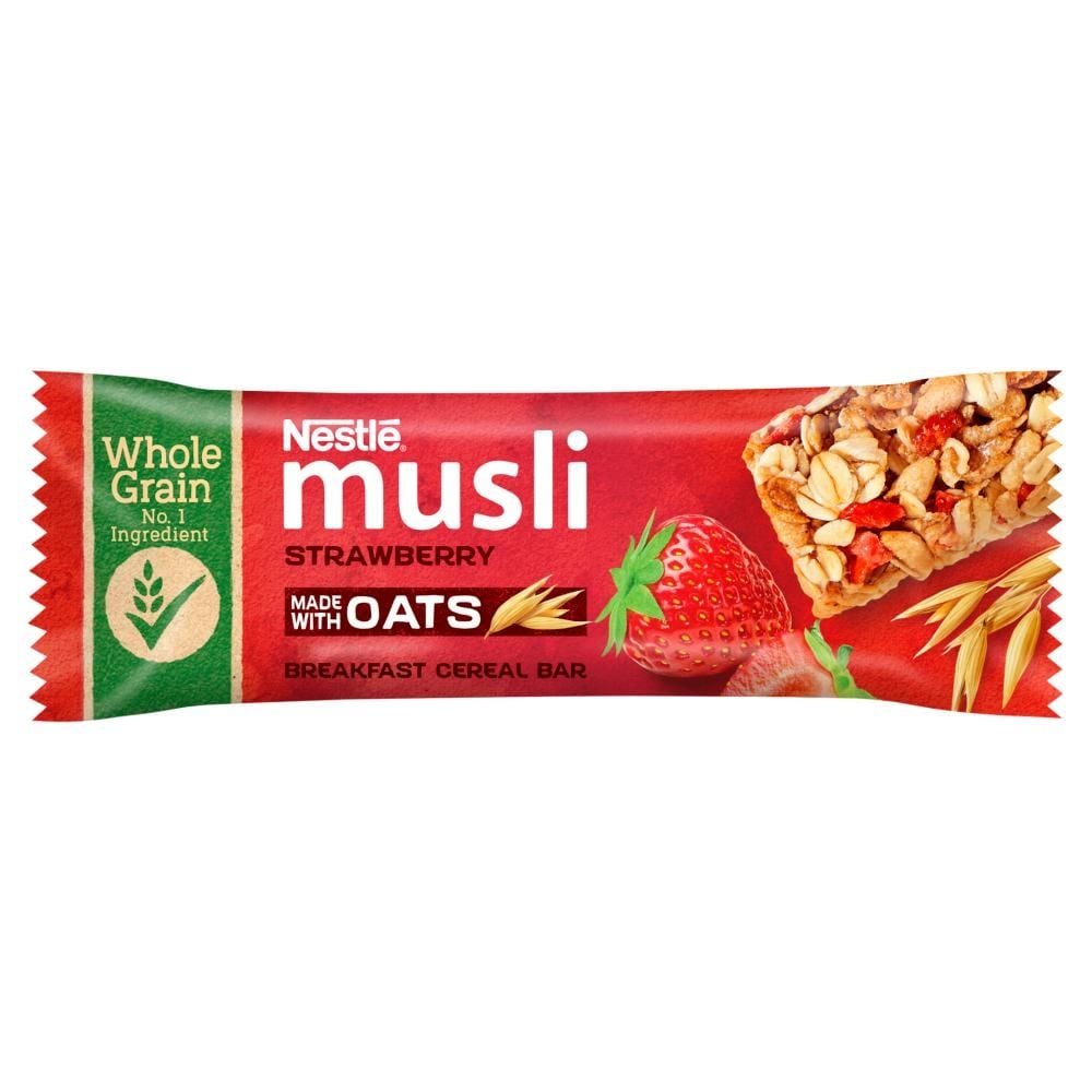 Nestlé Płatki śniadaniowe musli w formie batonika z truskawkami 35 g