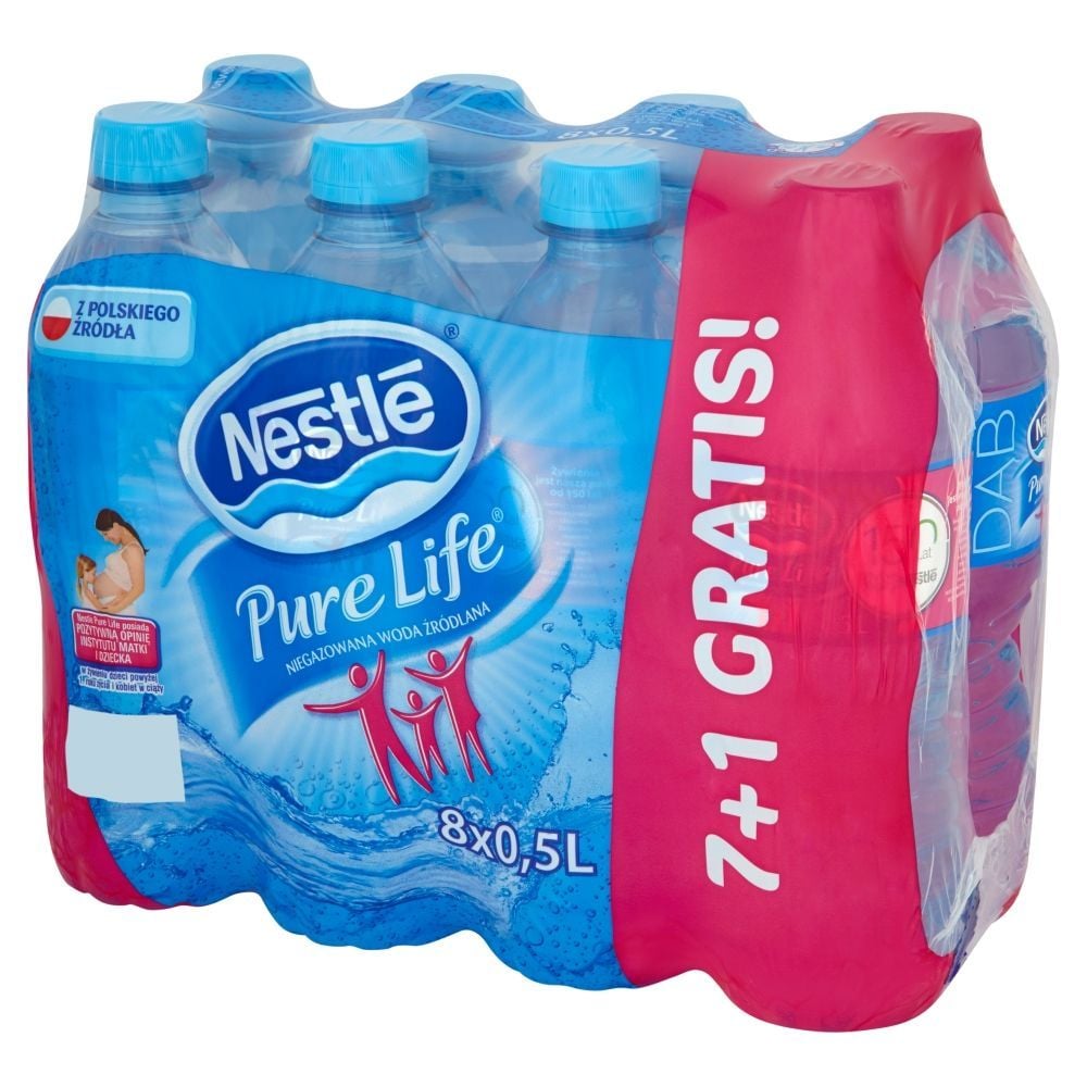 Nestlé Pure Life Niegazowana woda źródlana 8 x 0,5 l