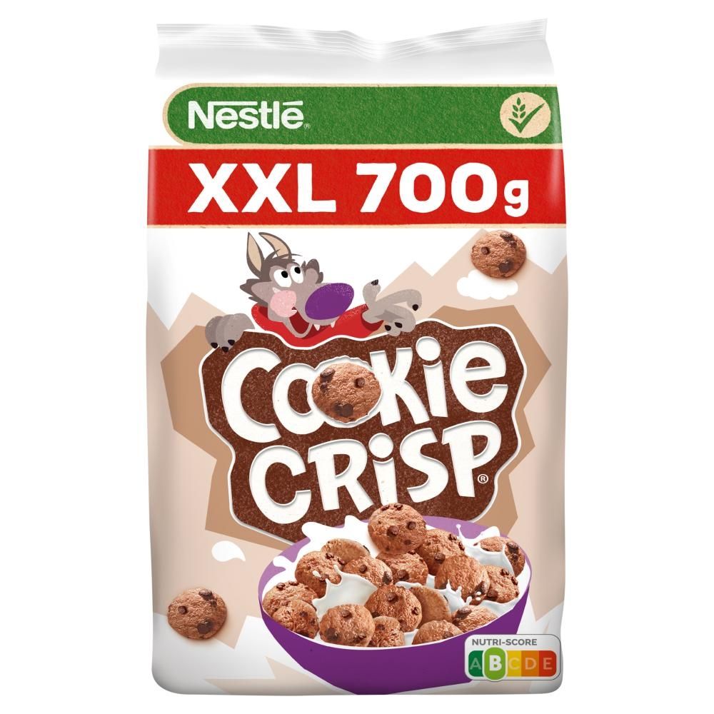 Nestlé XXL Cookie Crisp Zbożowe płatki w kształcie ciasteczek o smaku czekoladowym 700 g