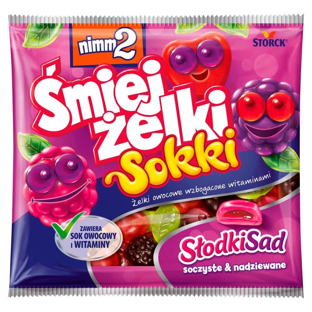 nimm2 Śmiejżelki Sokki Słodki Sad Żelki owocowe wzbogacone witaminami 90 g