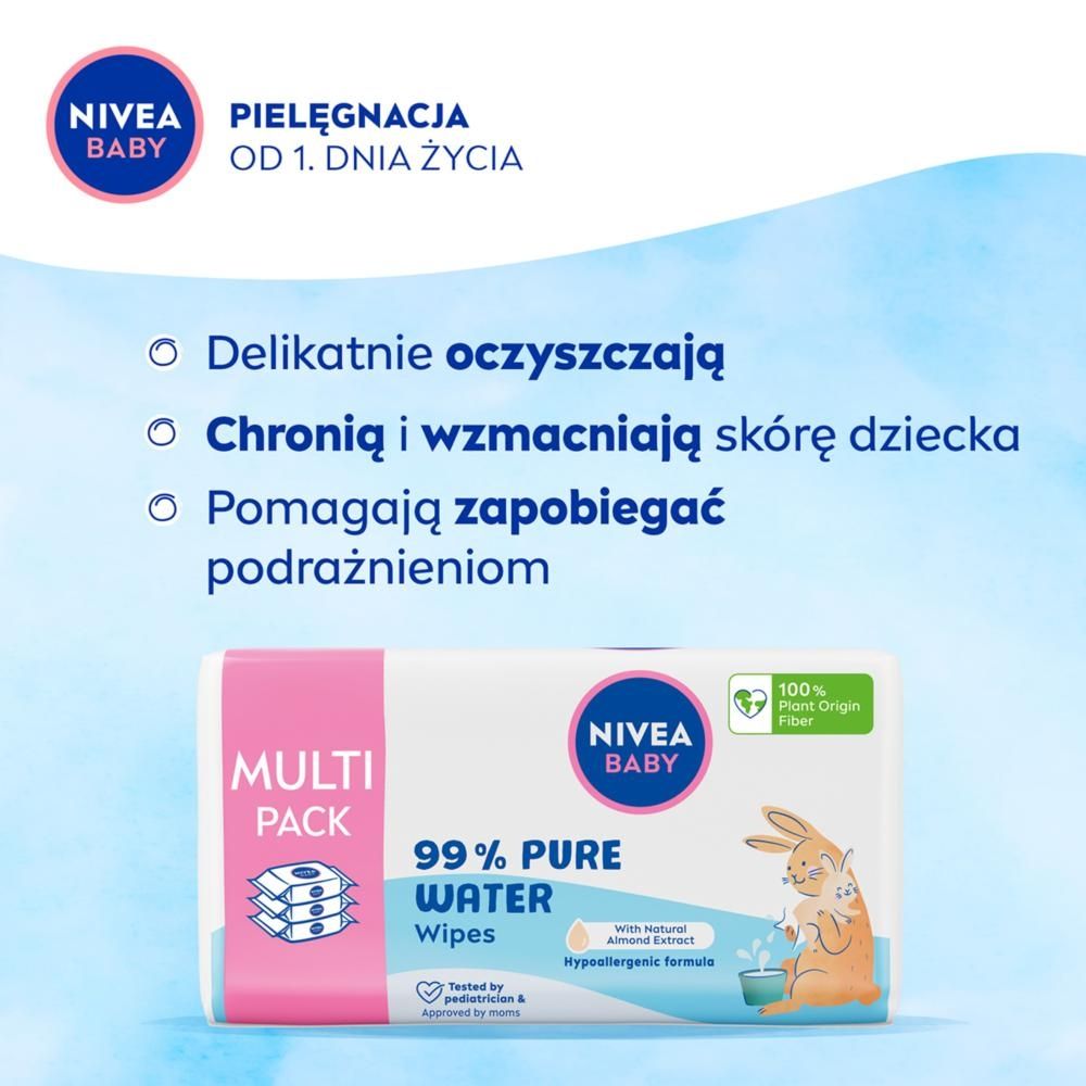 Nivea Baby Chusteczki 99% Pure Water 3x57 sztuk