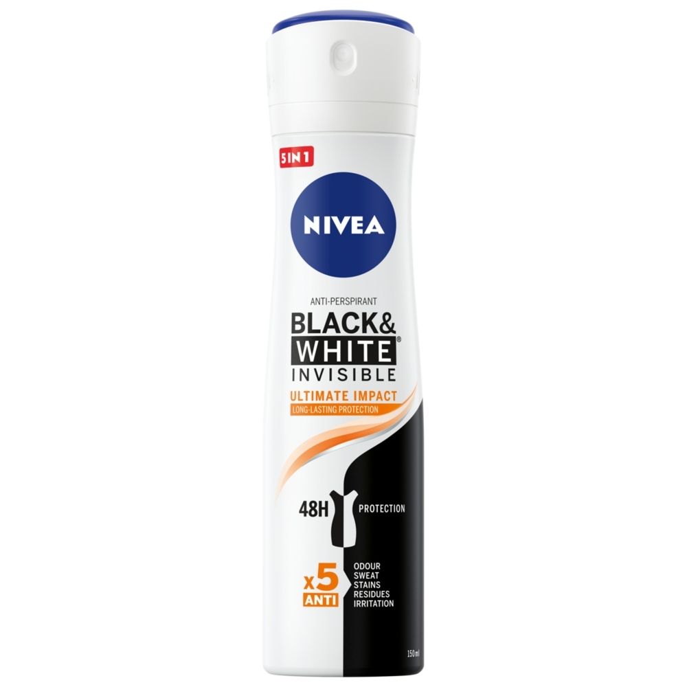 Nivea Black&White Invisible Ultimate Impact Antyperspirant Spray 150ml