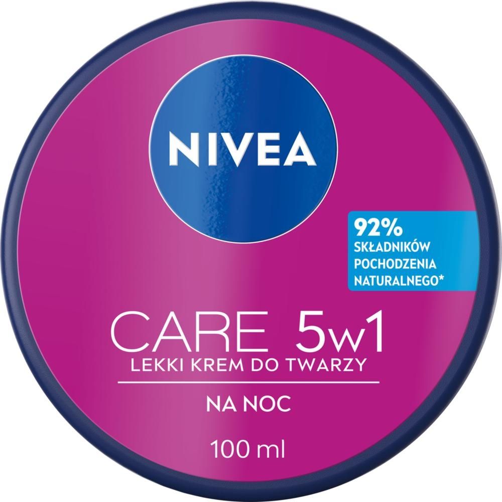 Nivea Care 5w1 Lekki krem do twarzy na noc 100 ml