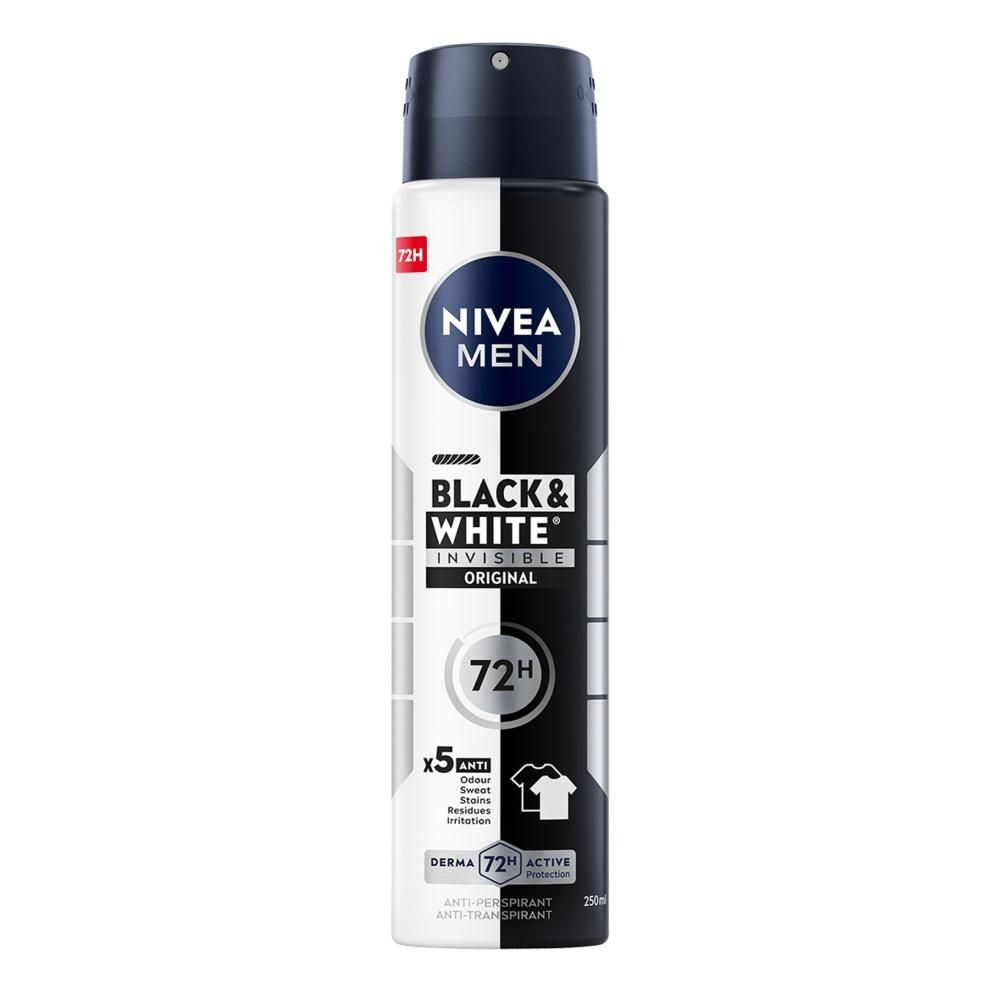 Nivea MEN Black & White Invisible Antyperspirant męski w spray'u 250 ml