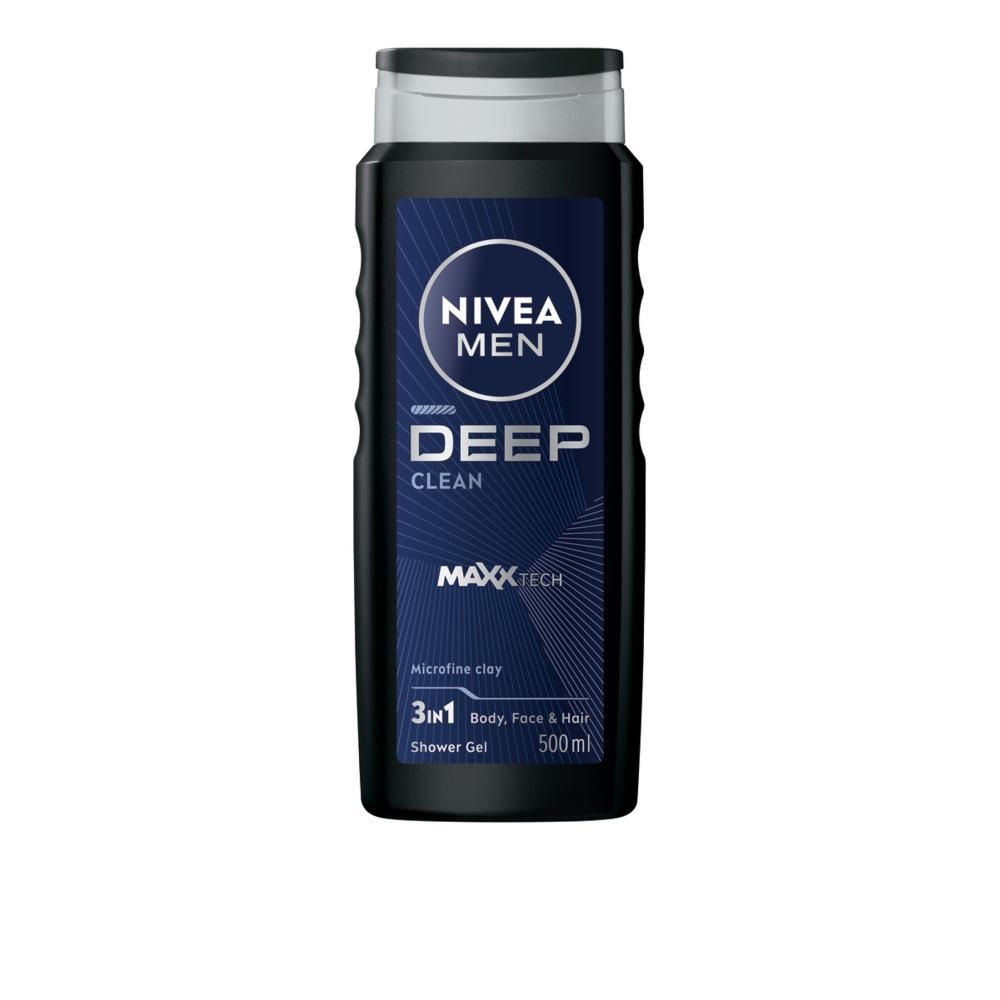 Nivea MEN Deep Clean ŻEL POD Prysznic DO Ciała, Twarzy I Włosów 500 ml