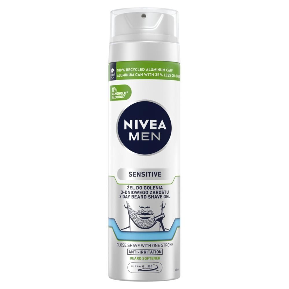 Nivea MEN Sensitive ŻEL DO Golenia 3-Dniowego Zarostu 200 ml