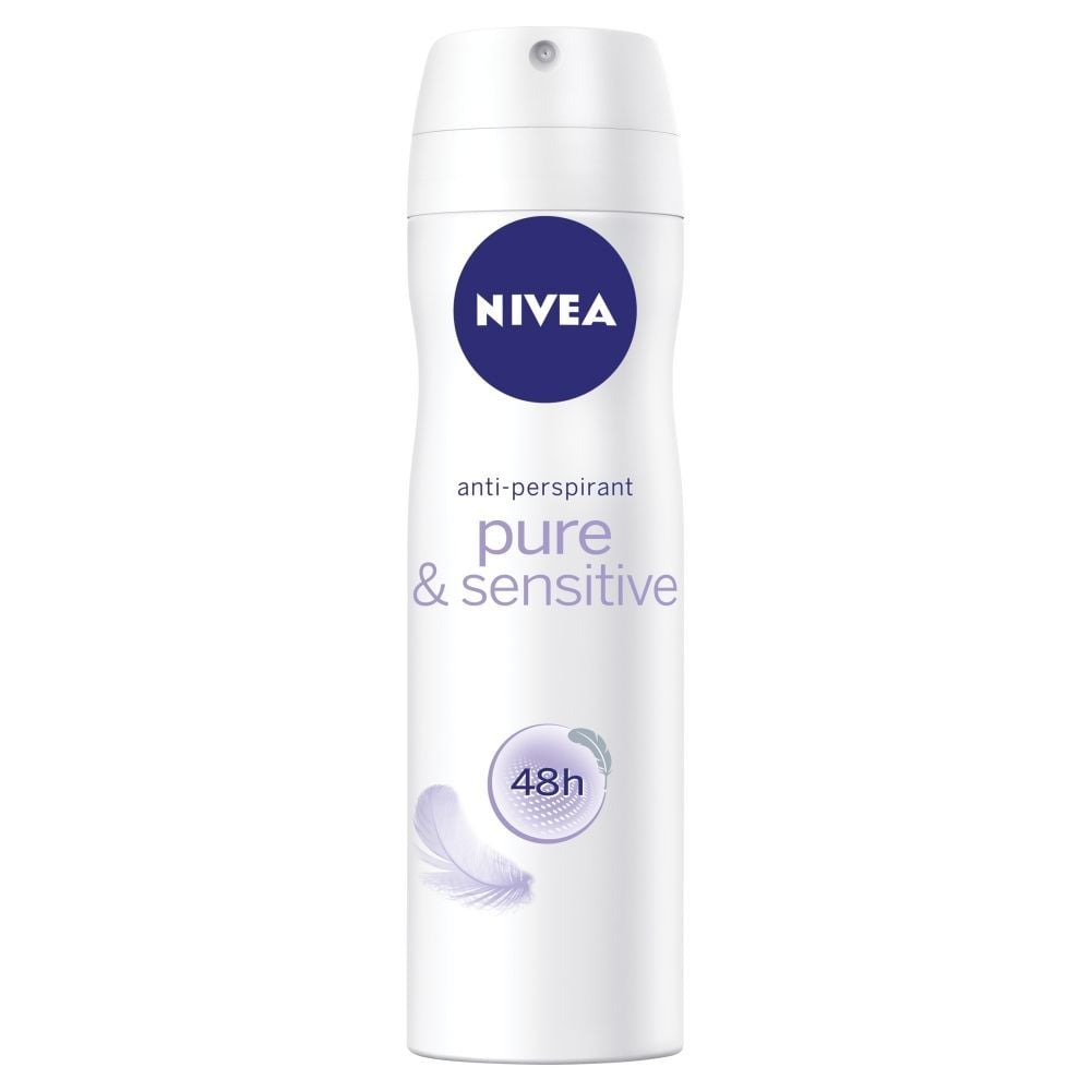 NIVEA Pure and Sensitive 48 h Antyperspirant w aerozolu dla kobiet 150 ml