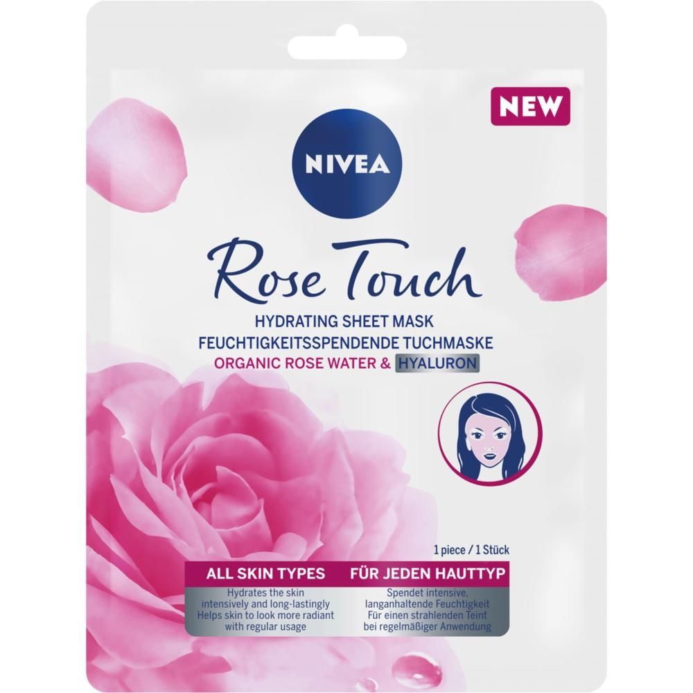 Nivea Rose Touch Intensywnie nawilżająca maska w płachcie 1 szt