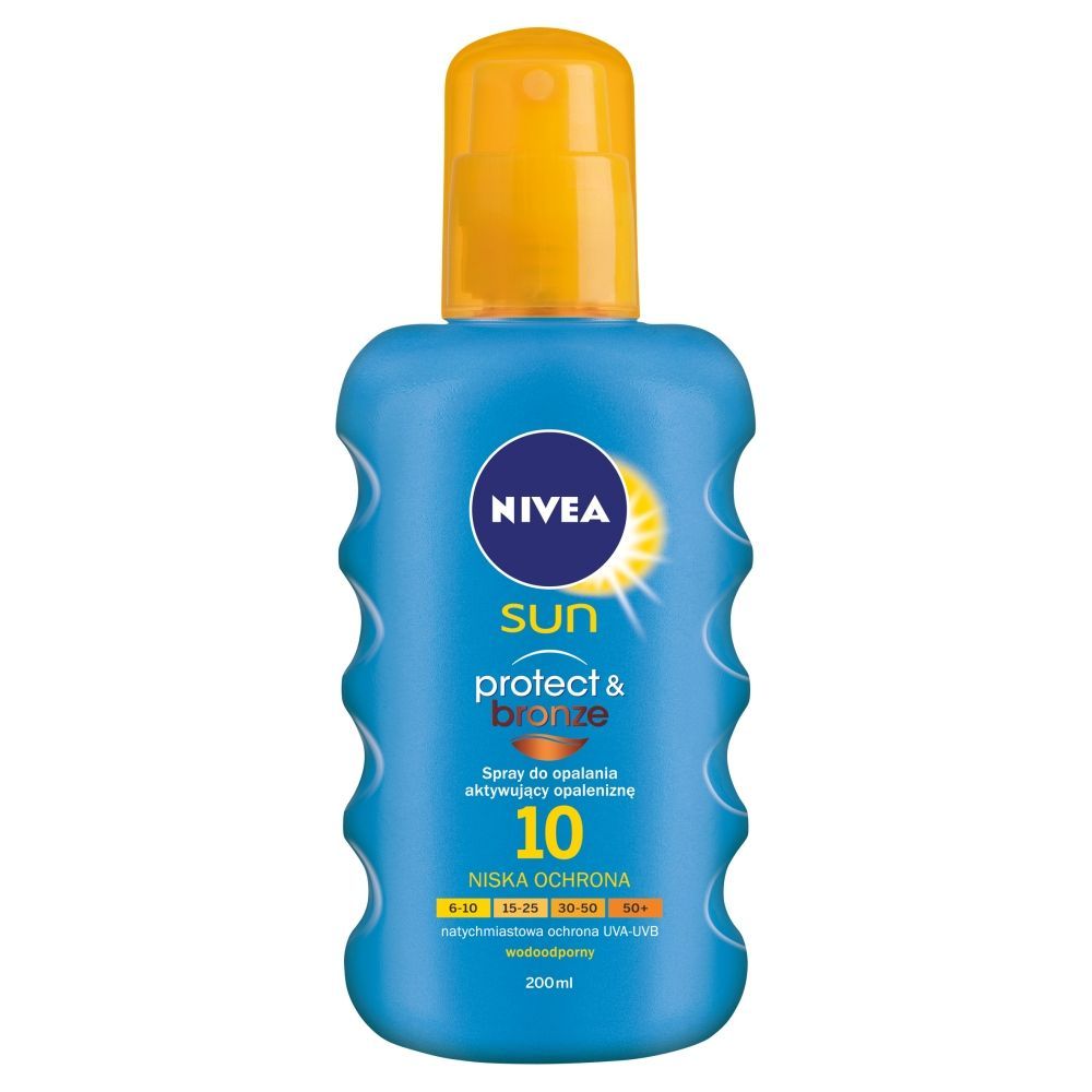 NIVEA Sun Protect & Bronze Spray do opalania aktywujący opaleniznę SPF 10 niska ochrona 200 ml