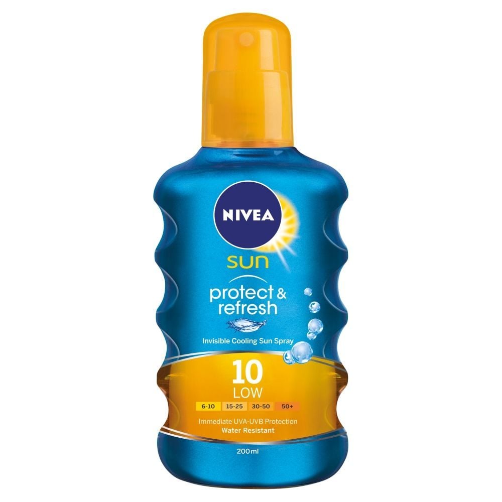 NIVEA Sun Protect & Refresh Przezroczysty spray do opalania SPF 10 niska ochrona 200 ml