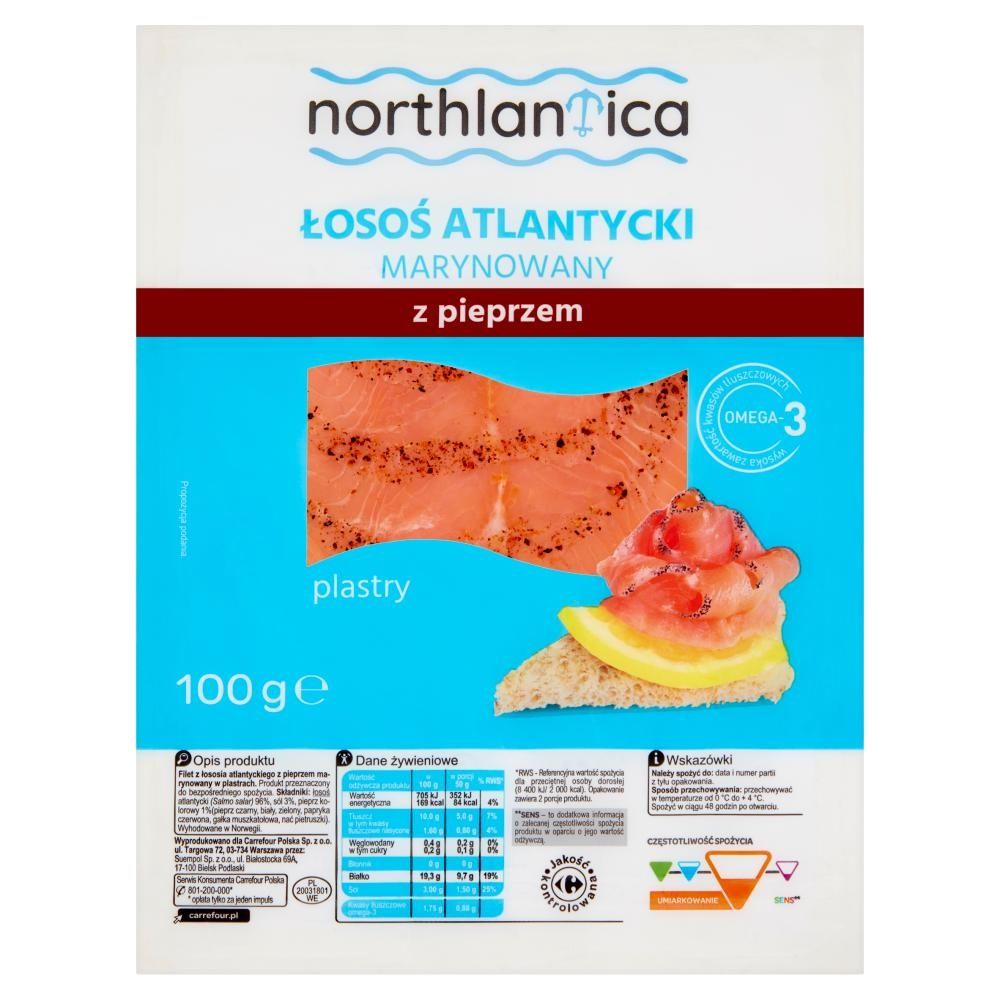 Northlantica Łosoś atlantycki marynowany z pieprzem 100 g