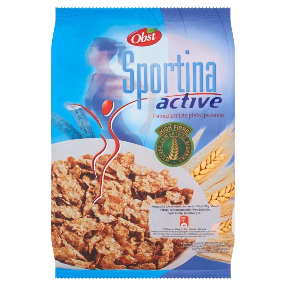 Obst Sportina Active Pełnoziarniste płatki pszenne 250 g