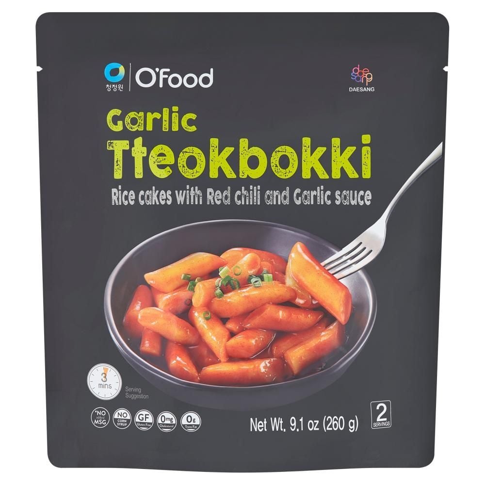 O'Food Tteokbokki Kluski ryżowe wstępnie obgotowane w sosie czosnkowym z chili 260 g