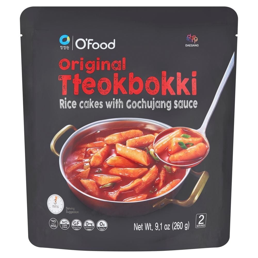 O'Food Tteokbokki Kluski ryżowe wstępnie obgotowane z pikantnym sosem gochujang 260 g