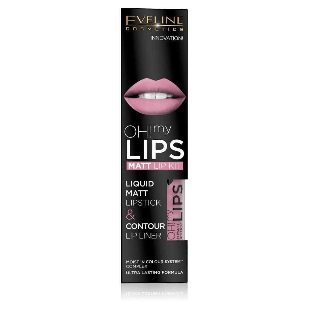 Oh my Lips Zestaw do makijażu ust pomadka matowa w płynie i konturówka nr 03 rose nude