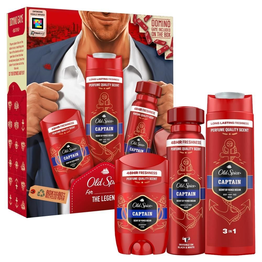 Old Spice Captain Gentleman Zestaw podarunkowy dezodorant w sprayu, sztyft, żel pod prysznic