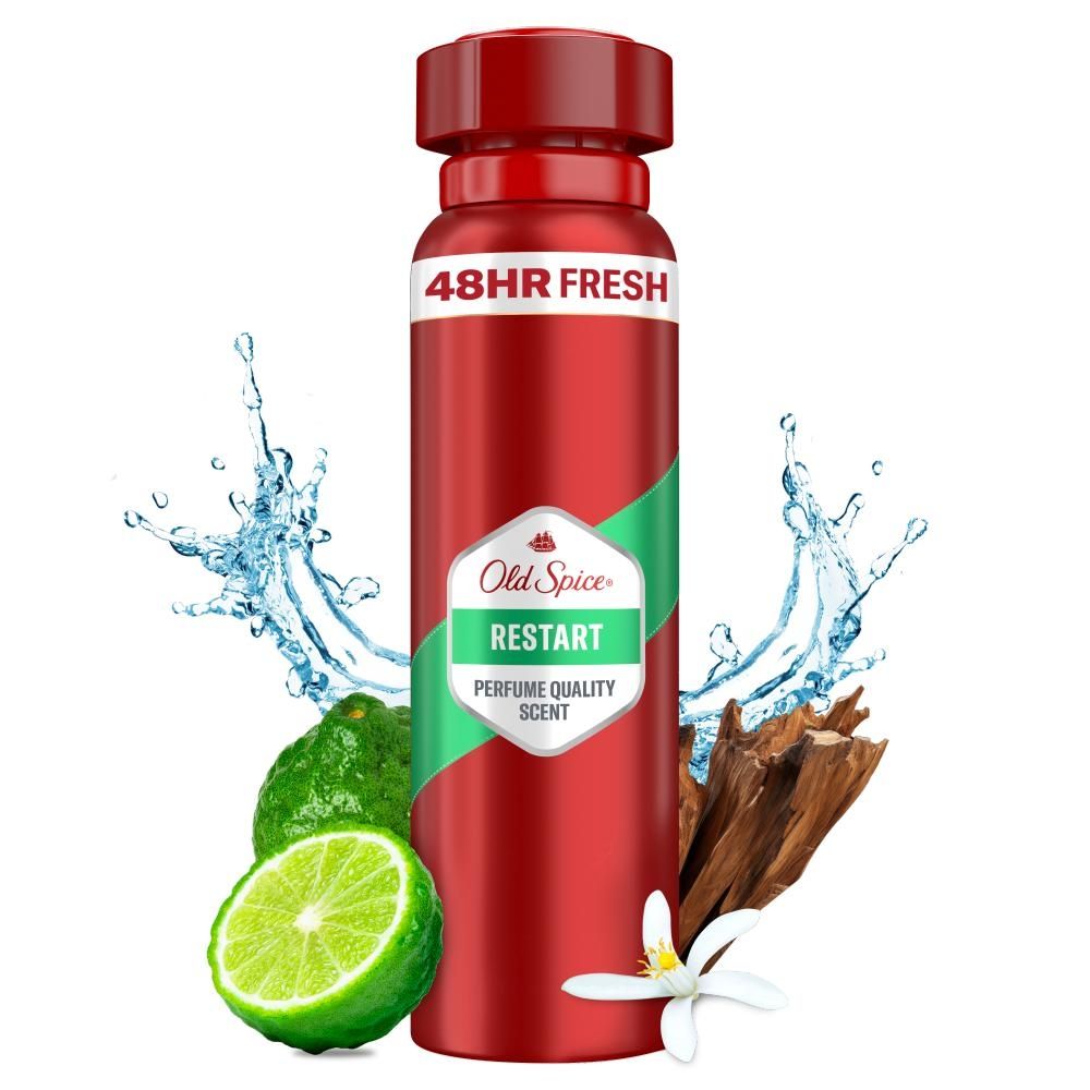 Old Spice Restart Dezodorant W Sprayu Dla Mężczyzn,150ml, 48 Godzin Świeżości, 0%Aluminium