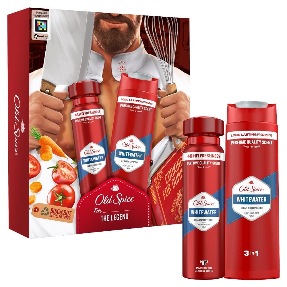 Old Spice Whitewater Chef Zestaw podarunkowy dla mężczyzn dezodorant w sprayu i żel pod prysznic