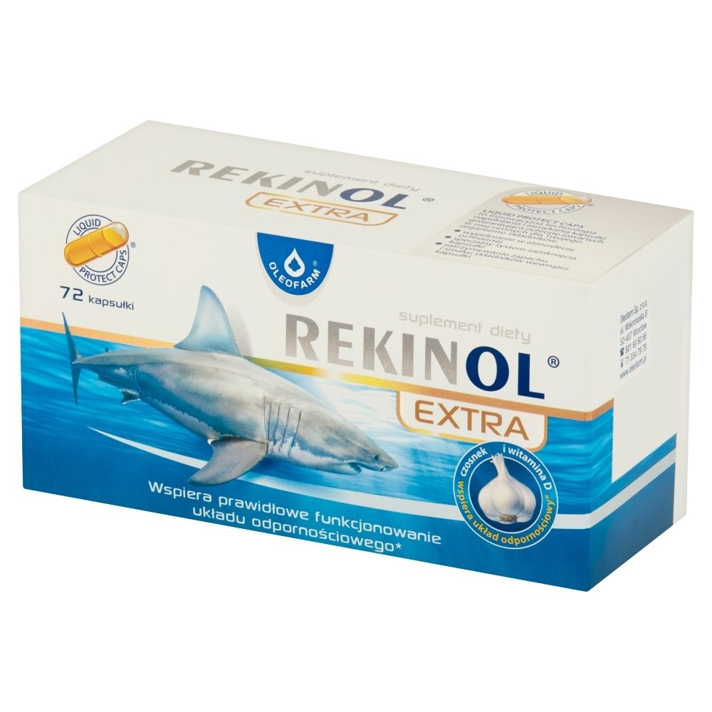 Oleofarm Rekinol Extra Suplement diety olej z wątroby rekina 42 g (72 sztuki)