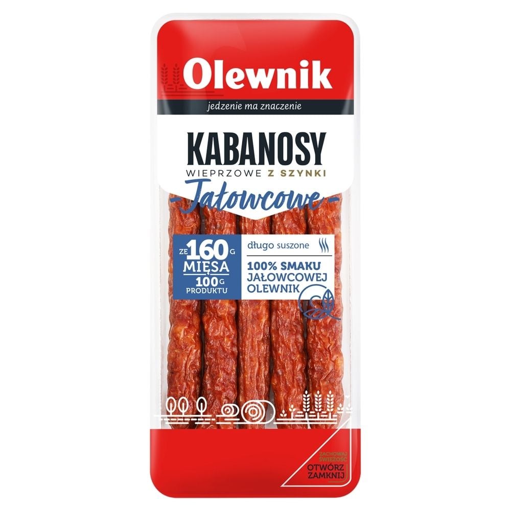 Olewnik Kabanosy jałowcowe wieprzowe z szynki 90 g