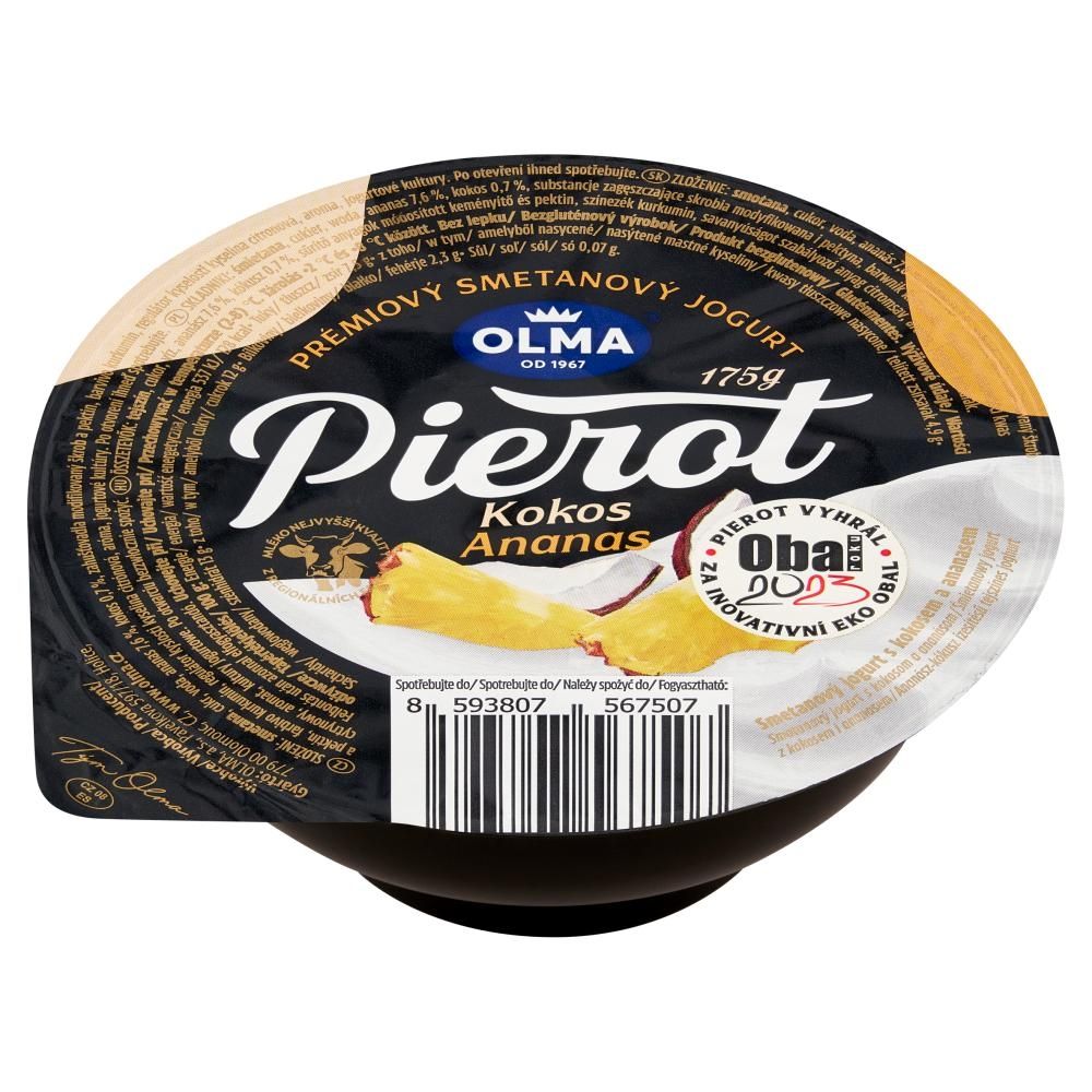 Olma Pierot Śmietanowy jogurt z kokosem i ananasem 175 g