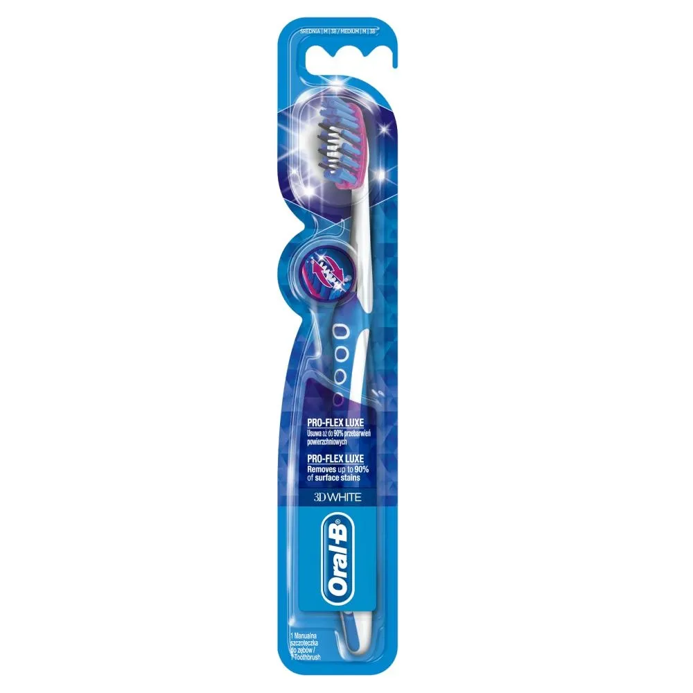 Oral-B 3D White Luxe Pro-Flex Szczoteczka manualna do zębów, średnia