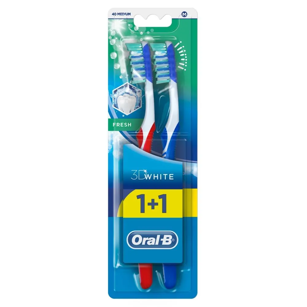 Oral-B Advantage 3DWhite Szczoteczka manualna do zębów, średnia, rozmiar 40