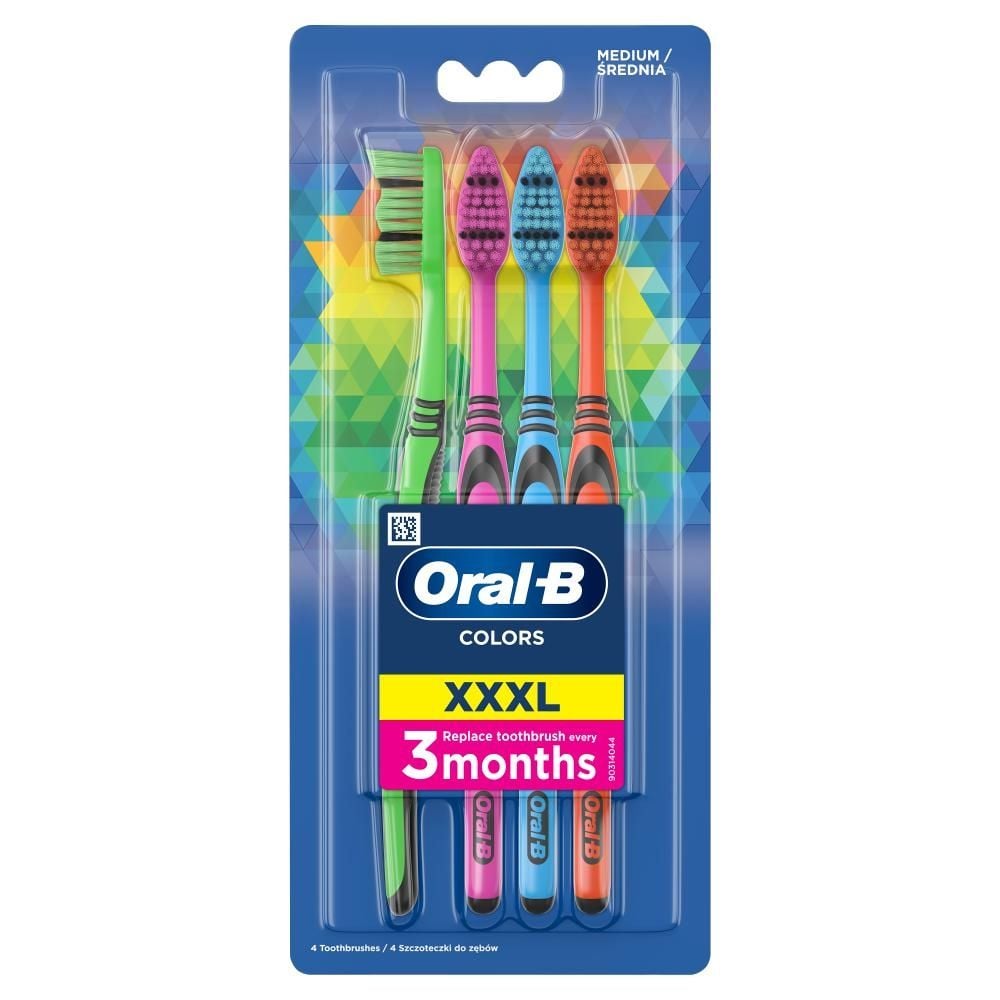 Oral-B Color Collection Manualna szczoteczka do zębów,  4 sztuki