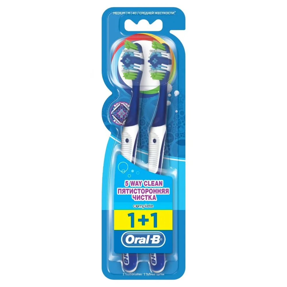 Oral-B Complete 5 Way Clean Szczoteczka manualna do zębów, 2 sztuki