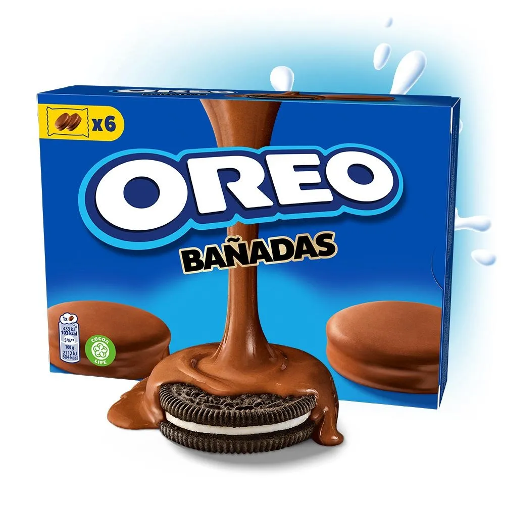 Oreo Ciastka kakaowe z nadzieniem o smaku waniliowym oblane polewą kakaową 246 g (12 sztuk)