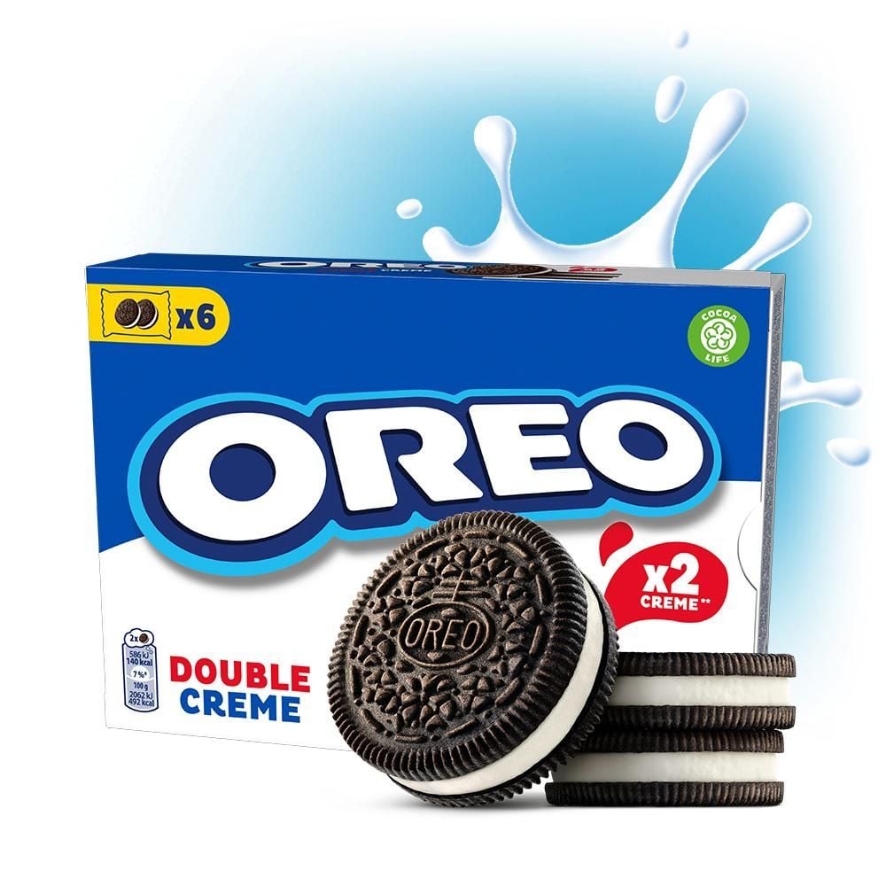 Oreo Double Ciastka kakaowe z nadzieniem o smaku waniliowym 170 g