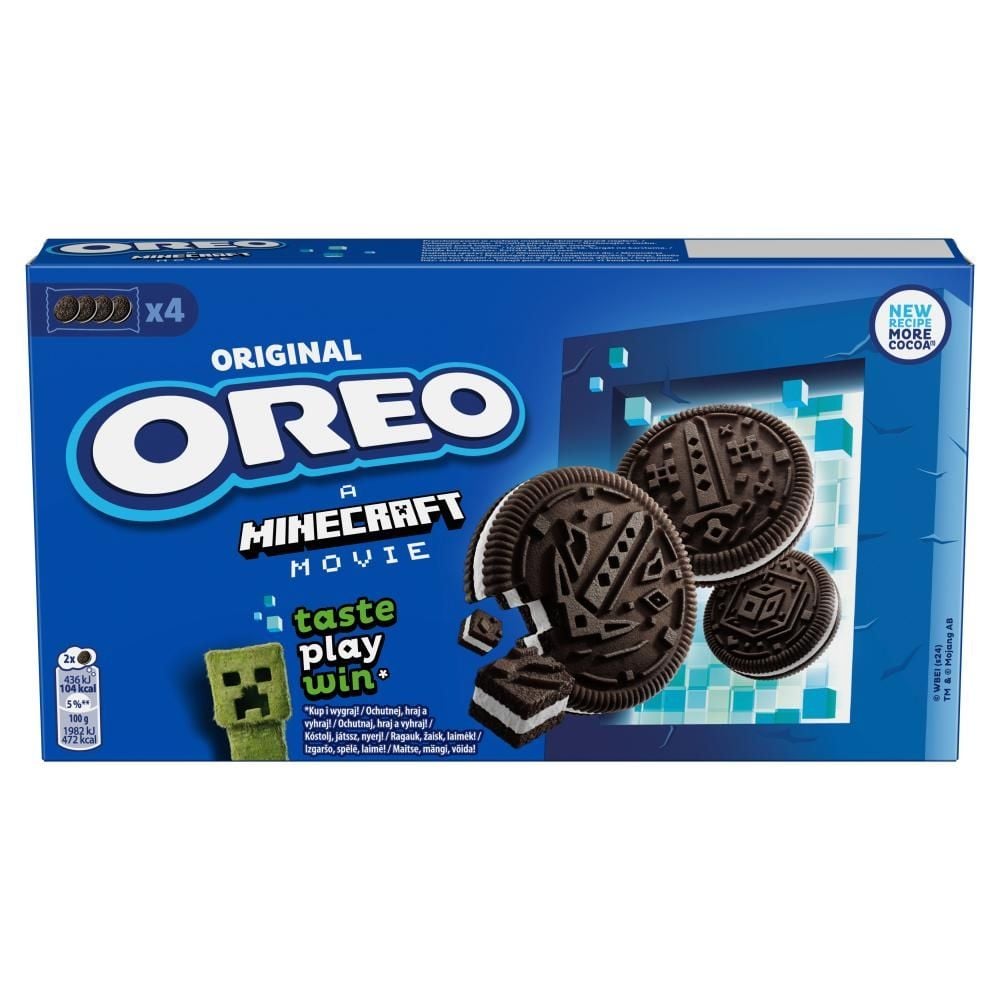 Oreo Ciastka kakaowe z nadzieniem o smaku waniliowym 176 g (4 sztuki)