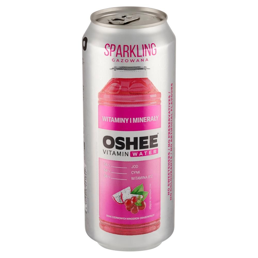 Oshee Vitamin Water Napój gazowany smak czerwonych winogron-dragonfruit 500 ml