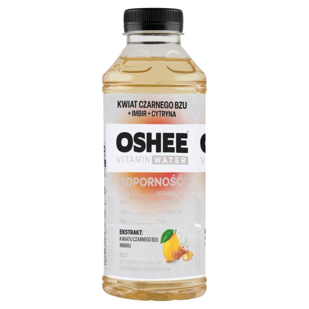 Oshee Vitamin Water Napój niegazowany o smaku kwiatów czarnego bzu imbiru i cytryny 555 ml