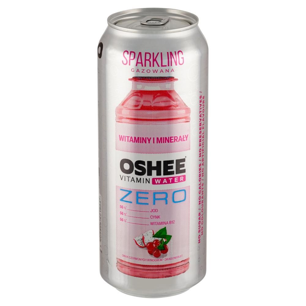 Oshee Vitamin Water Zero Napój gazowany smak czerwonych winogron-dragonfruit 500 ml