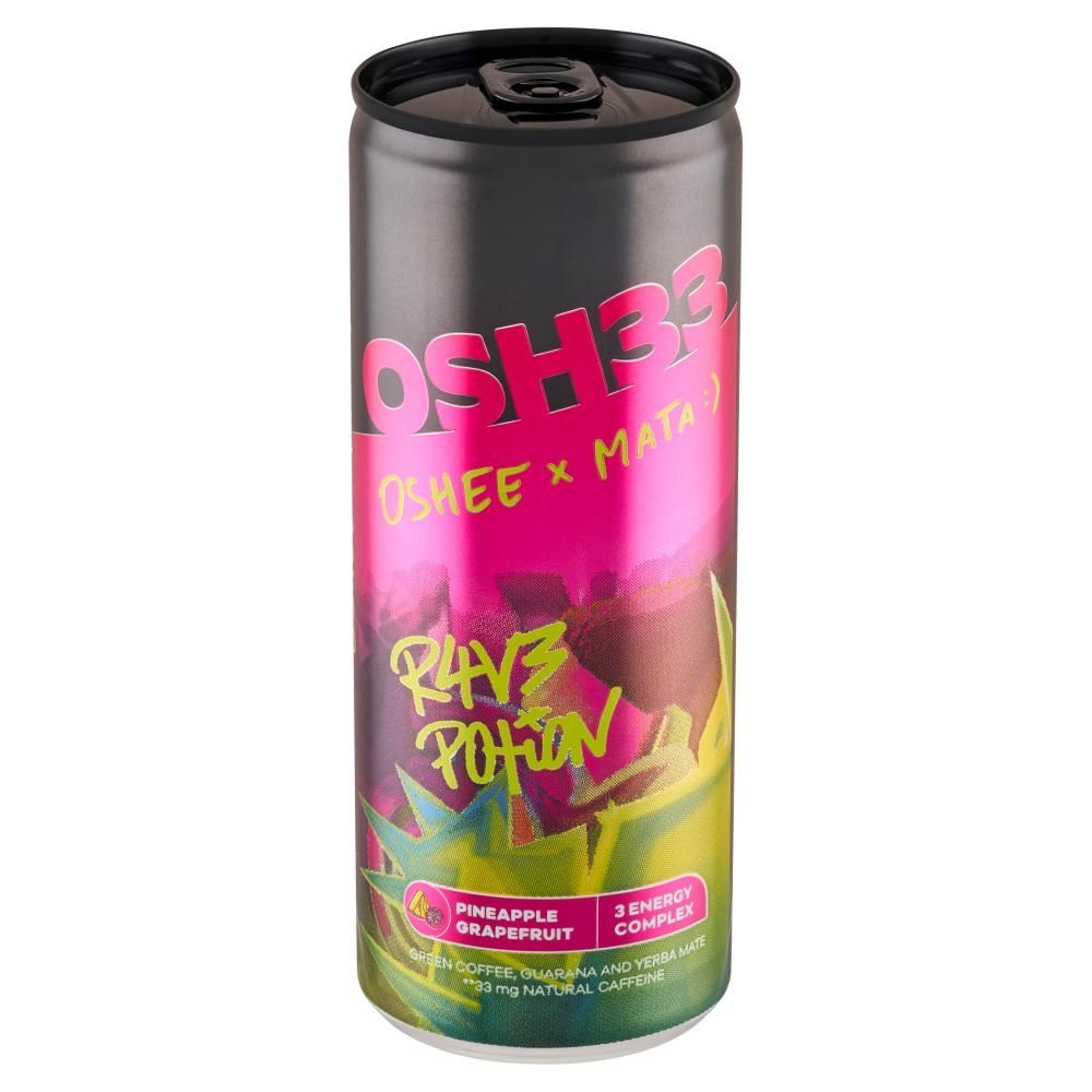 Oshee x Mata Osh33 Rave Potion Napój gazowany o smaku ananas-grejpfrut 250 ml